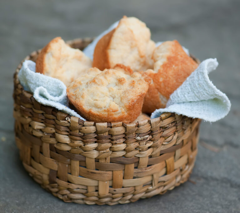 Butter biscuits in a basket.