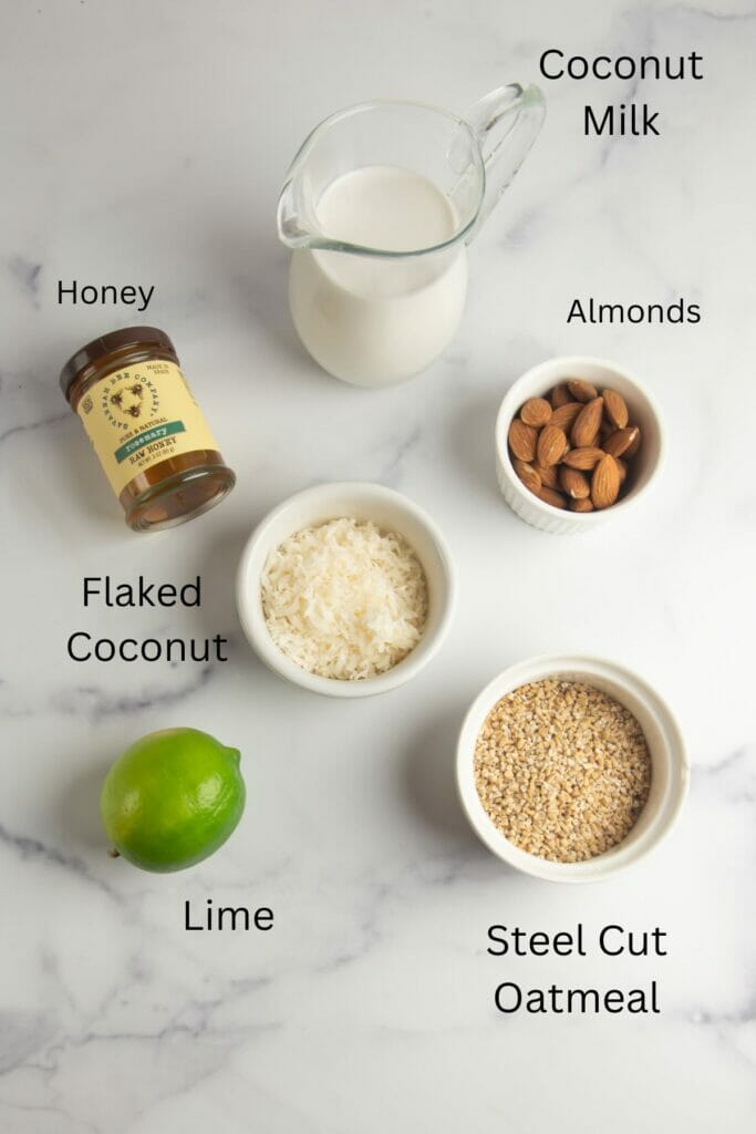Coconut oatmeal ingredients