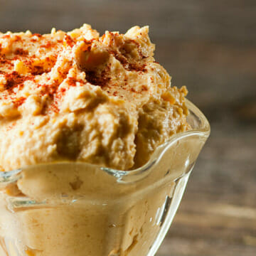 Cheddar Cheese Spread in a glass.