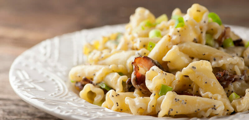 Pasta with Buttered Sour Cream and Bacon