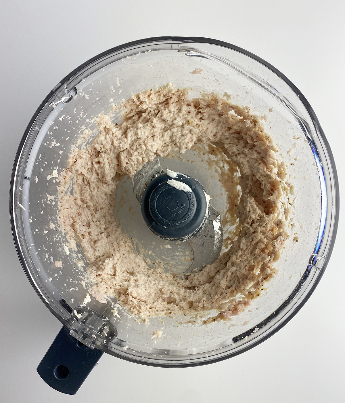 Deviled ham spread in a food processor.