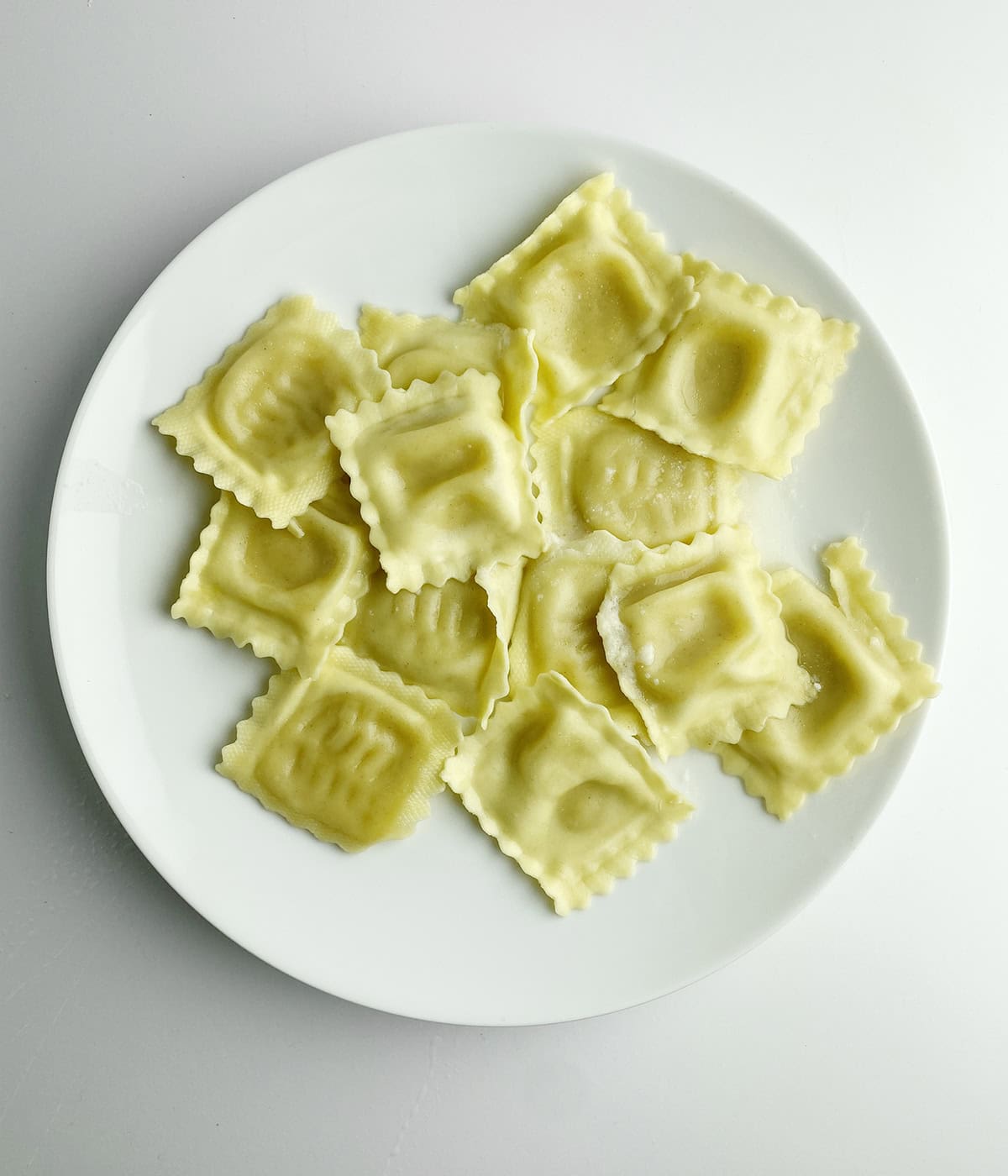 Ravioli on a plate.