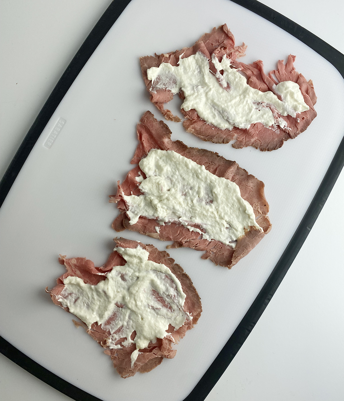 Cream cheese horseradish mixture in a bowl.