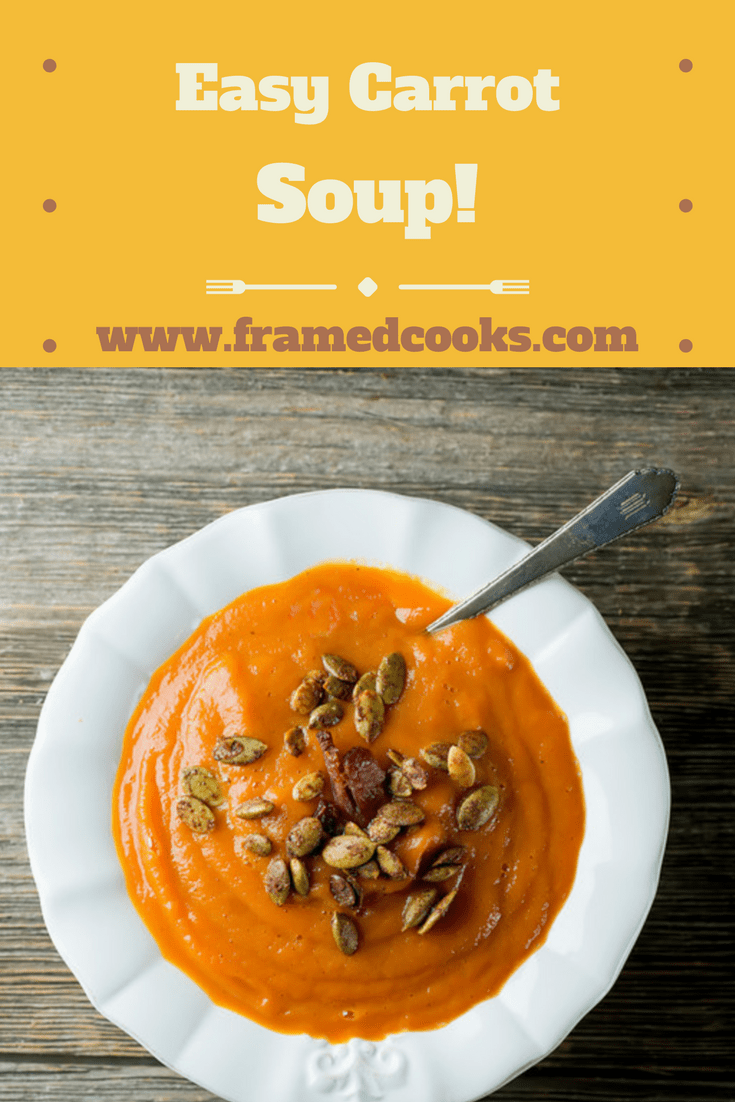 This thick and delicious easy carrot soup could not be simpler to make...or more delicious to eat! A warm and wonderful and healthy lunch or light supper.
