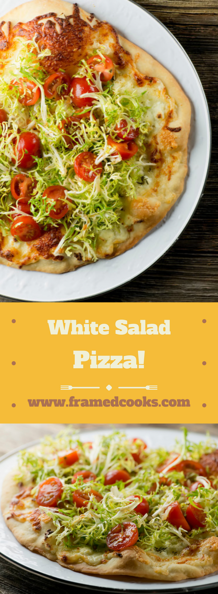 Have your pizza and your salad all in one bite with this easy recipe for white salad pizza. It's the perfect way to have your veggies - and your pizza!