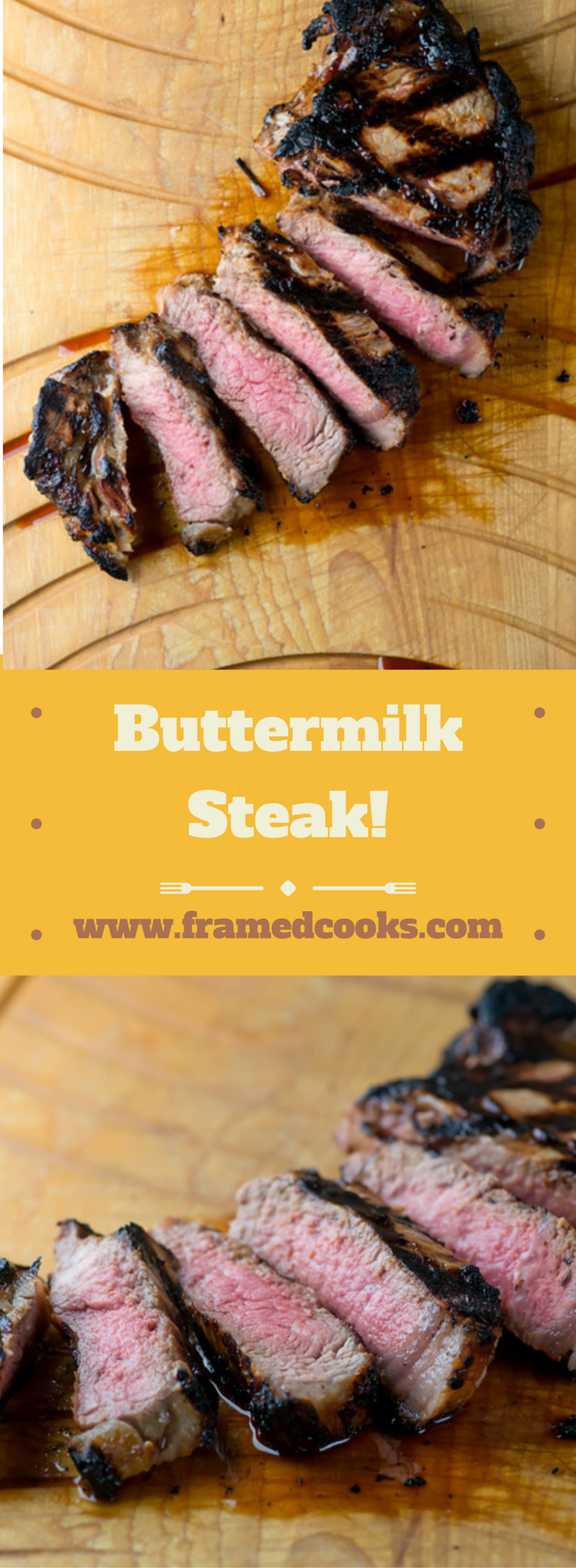 Marinate your steak in this glorious bath of buttermilk, garlic, rosemary and pepper for a tender and delicious barbecued supper! Buttermilk grilled steak!