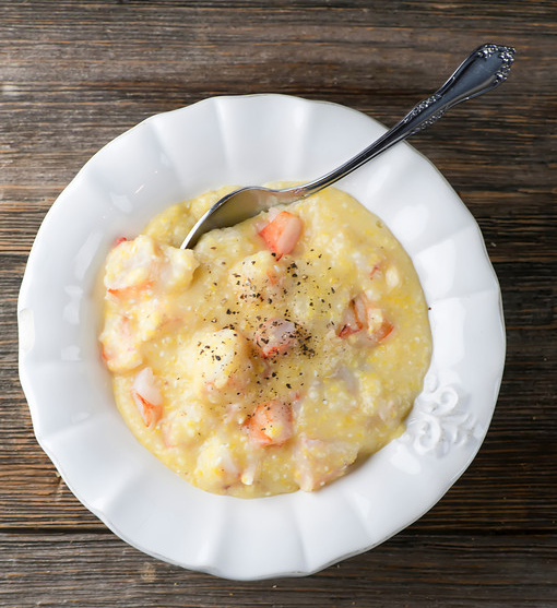chopped shrimp and grits
