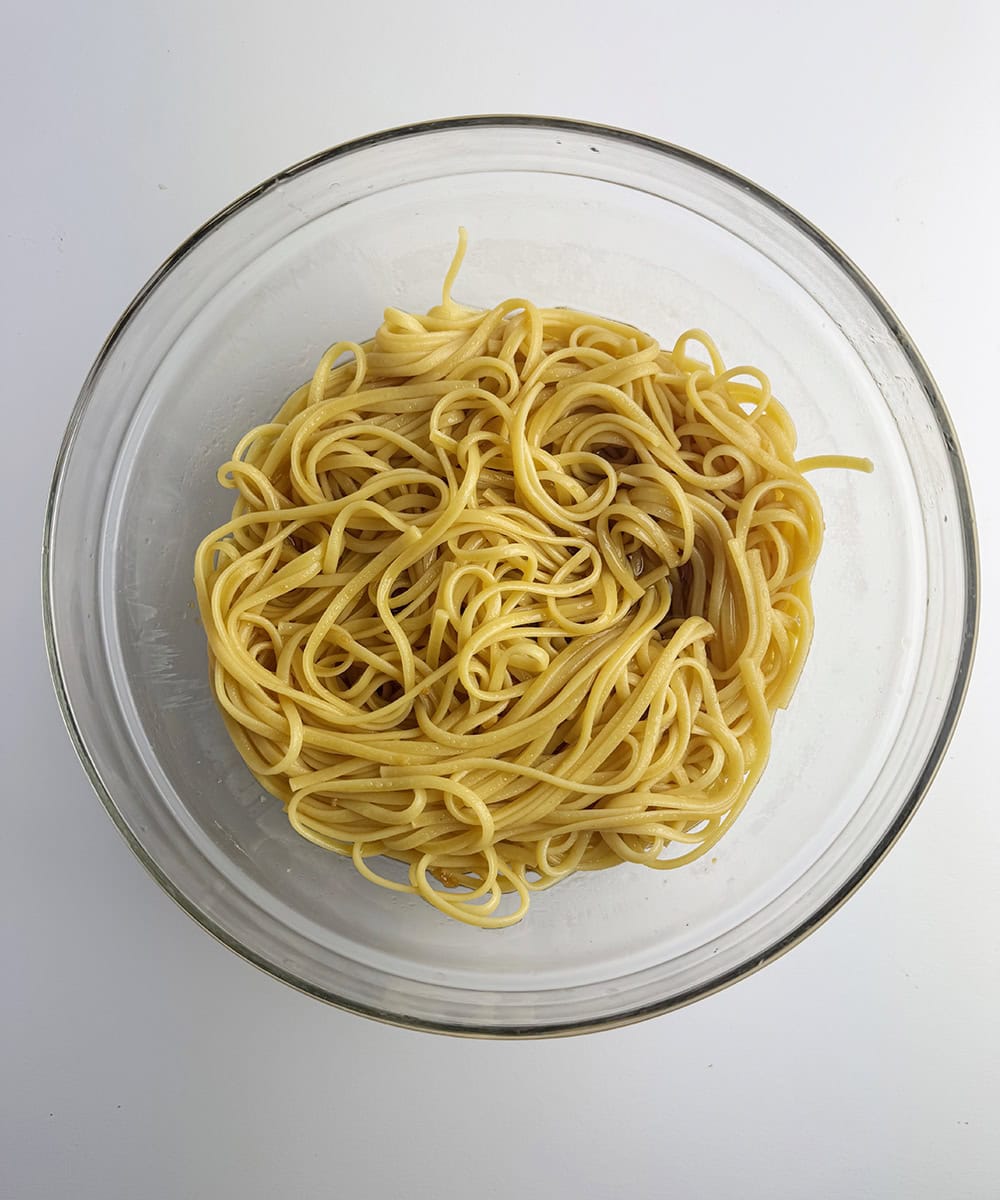 Bowl of sesame noodles.