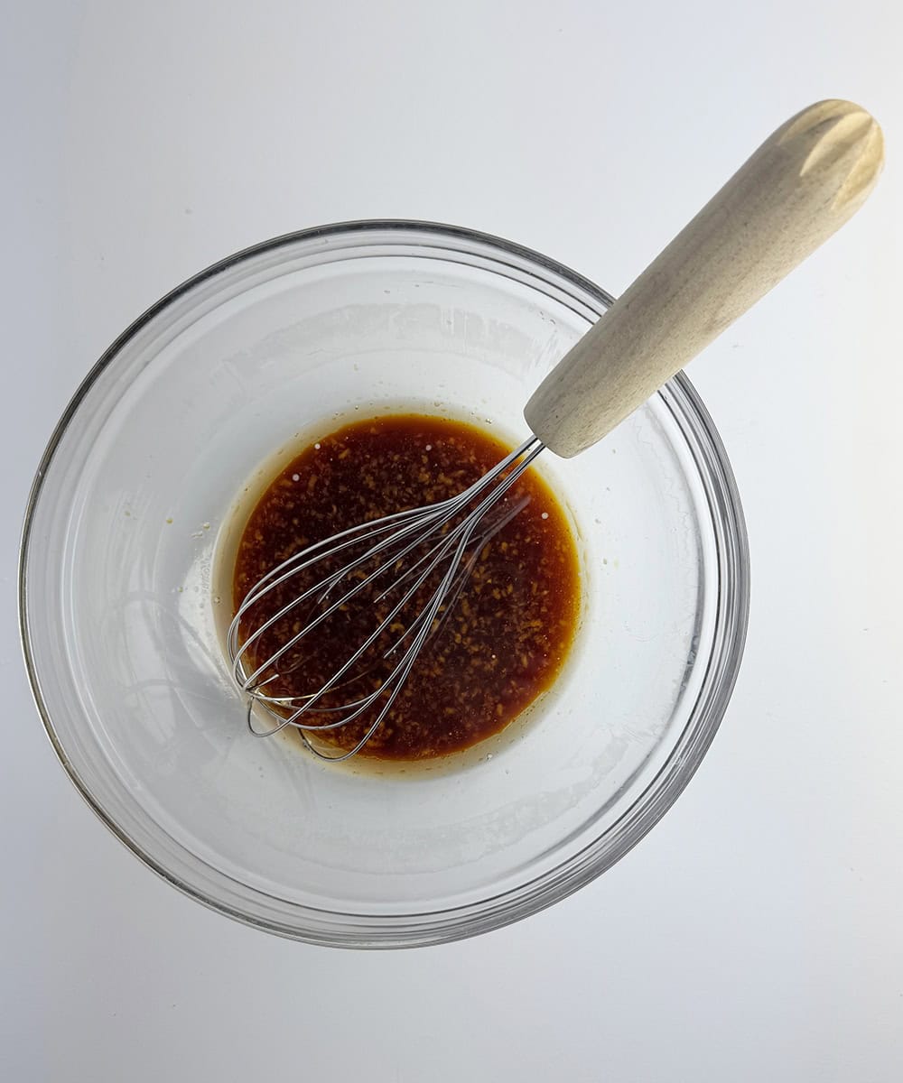 Sesame noodle marinade in a bowl.