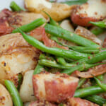 warm potato green bean salad
