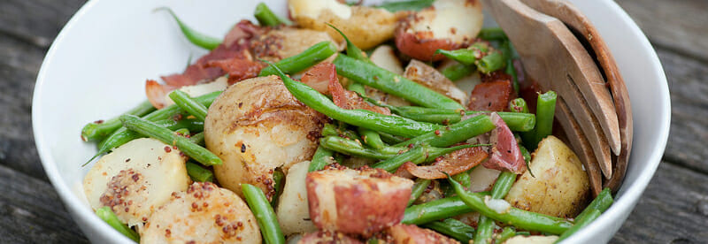 warm potato green bean salad
