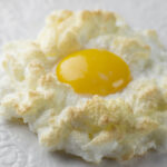 Eggs in clouds on a plate.