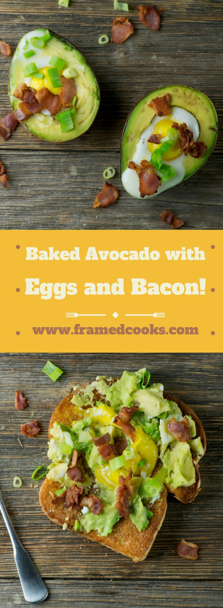 This easy recipe for baked avocado with eggs and bacon cooks up your egg in the creamy center of the avocado for maximum healthy deliciousness!