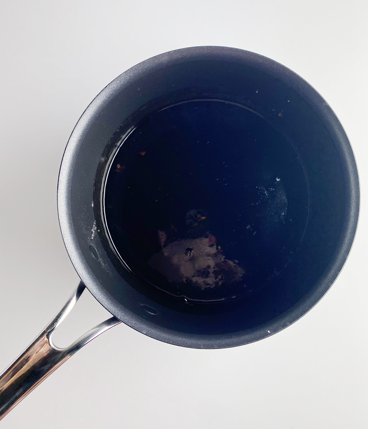 Brown sugar sauce in a pot.