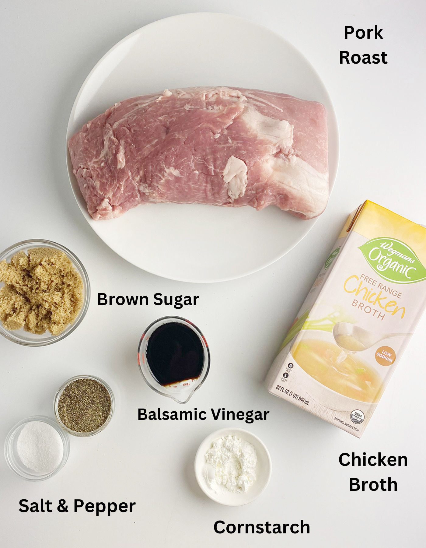 Ingredients needed for slow cooker pulled pork.
