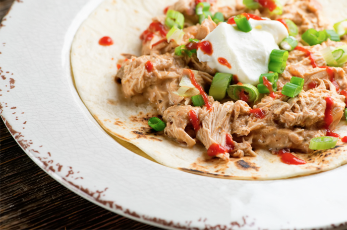 Slow Cooker Creamy Chicken Tacos