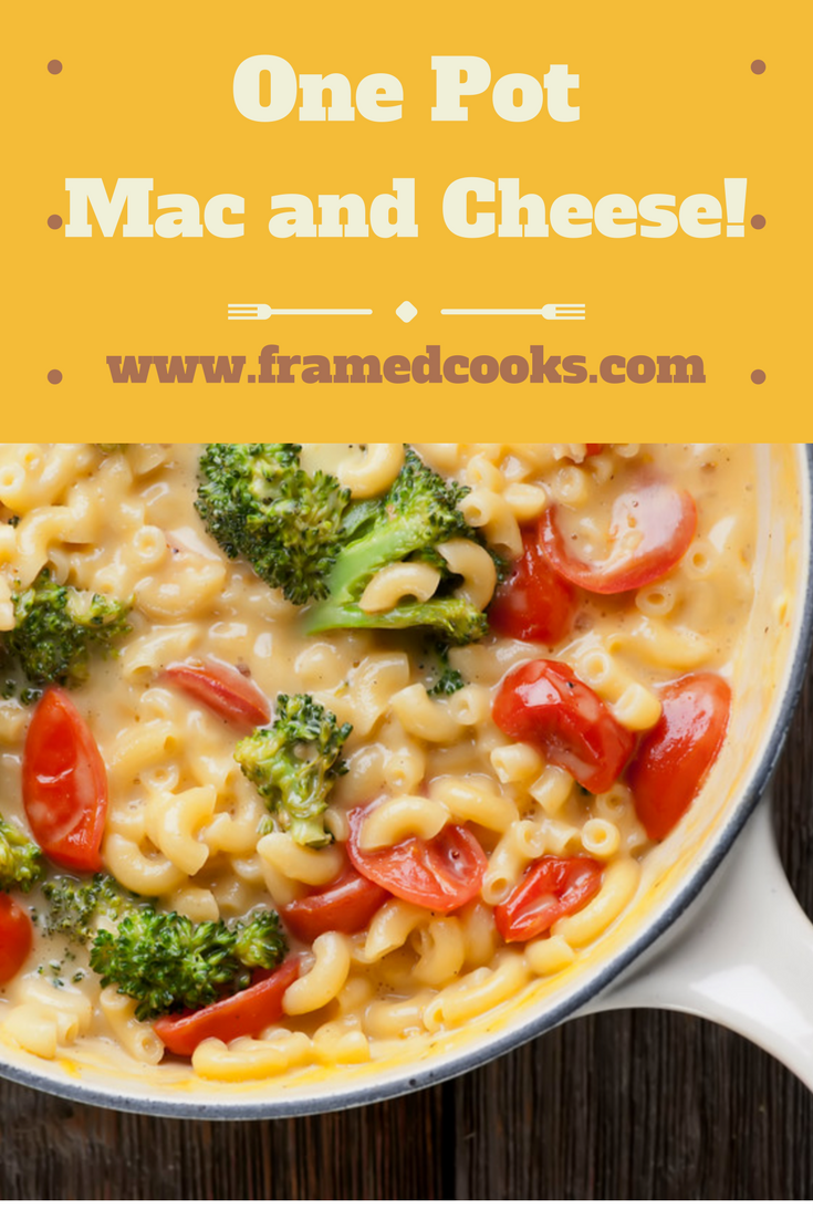 Pasta, cheese and veggies cook in one pot in this easy recipe for vegetable macaroni and cheese!