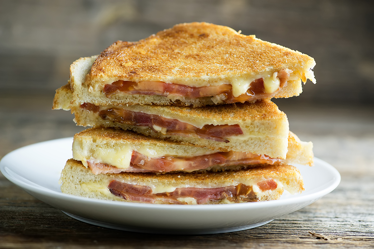 Irish grilled cheese sandwich on a plate.