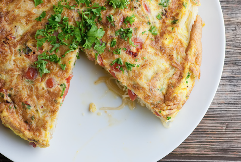 Pasta Frittata - Framed Cooks