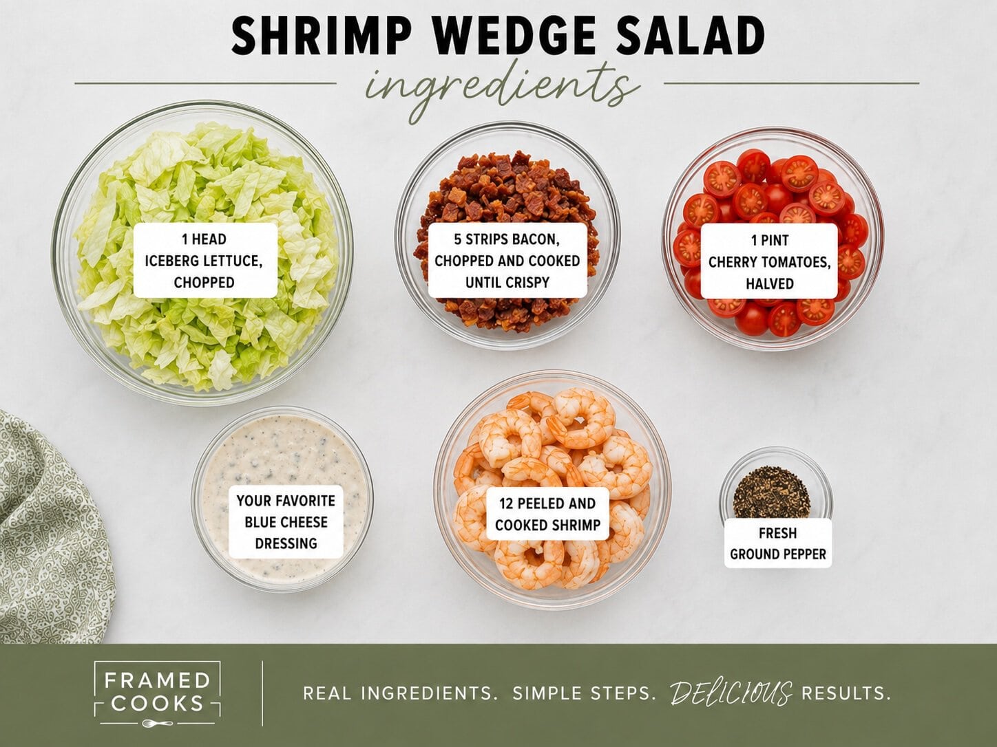 Shrimp Wedge Salad Ingredients.