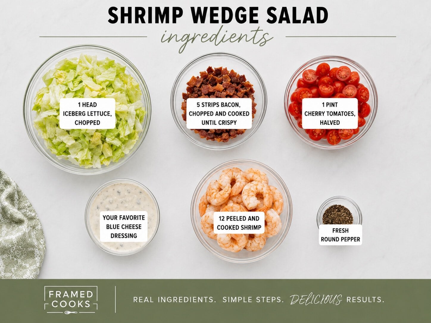 Shrimp Wedge Salad ingredients.