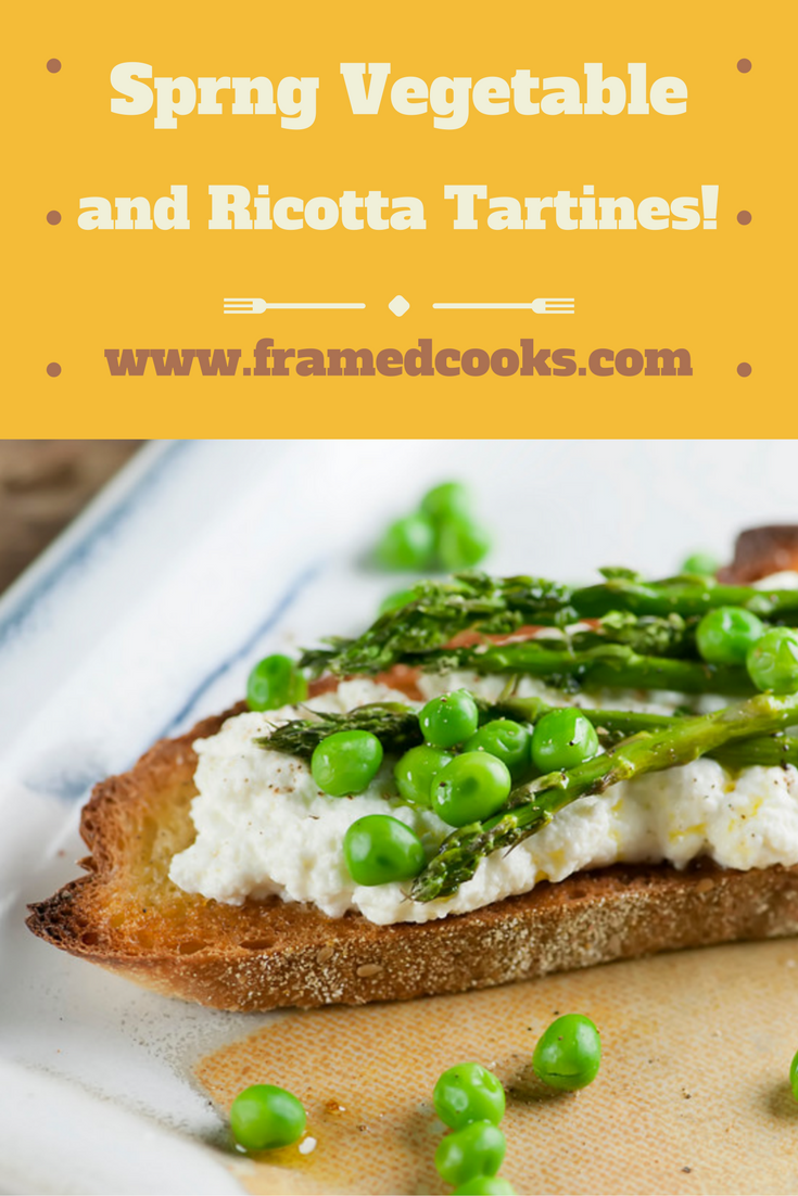 A few spring vegetables, some ricotta and a little crusty bread are all you need to make these pretty tartines!