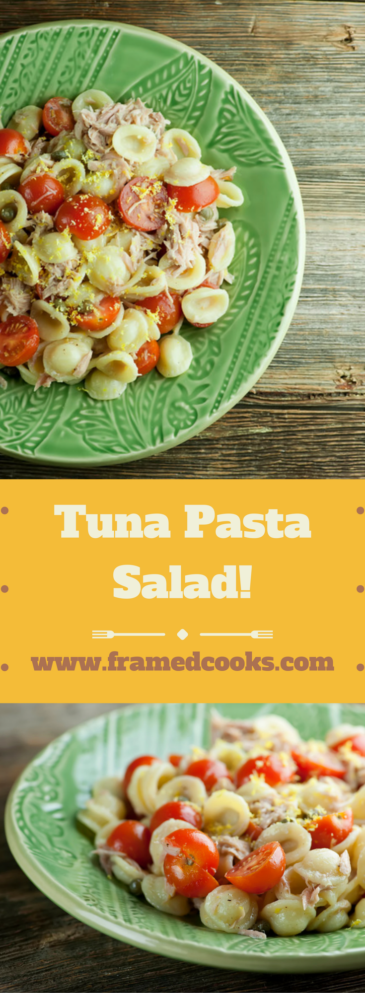 Tuna pasta salad is quick and good and good for you, packed with tuna and tomatoes and tossed with other good things! The perfect summer supper.