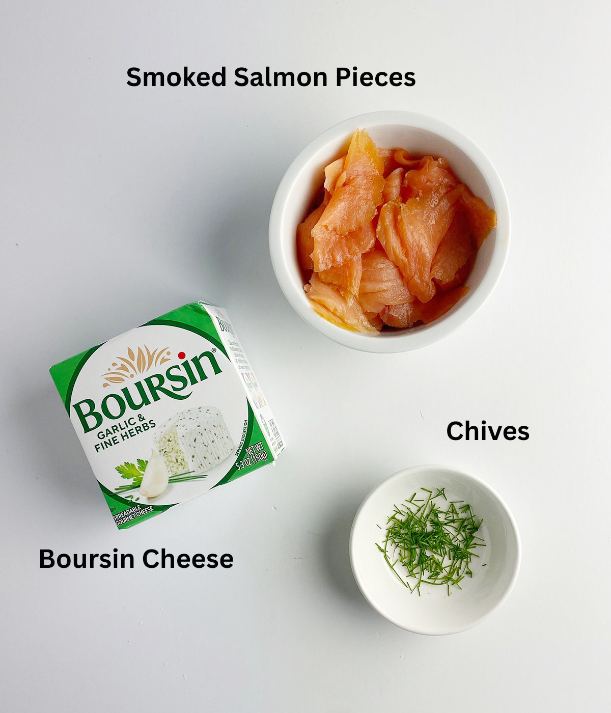 Smoked salmon spread ingredients.