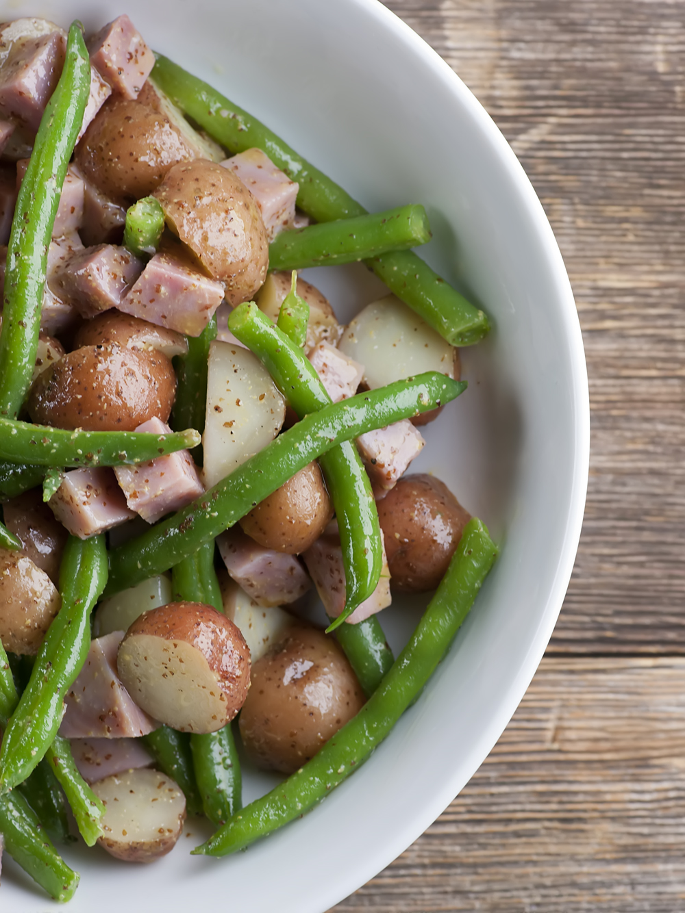 Warm Ham and Potato Salad Framed Cooks