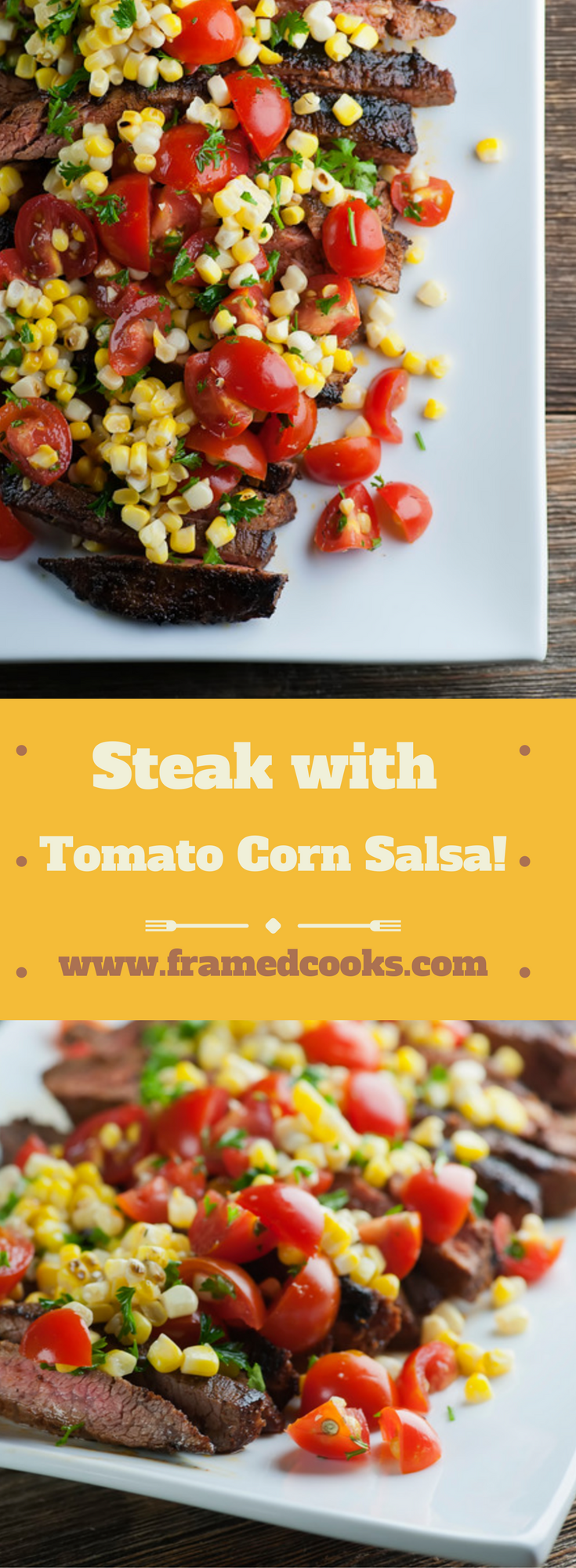 This recipe for spicy steak with corn salsa will add some zing to your next grilled supper! Fresh tomatoes and summer corn are all the veggies you need.