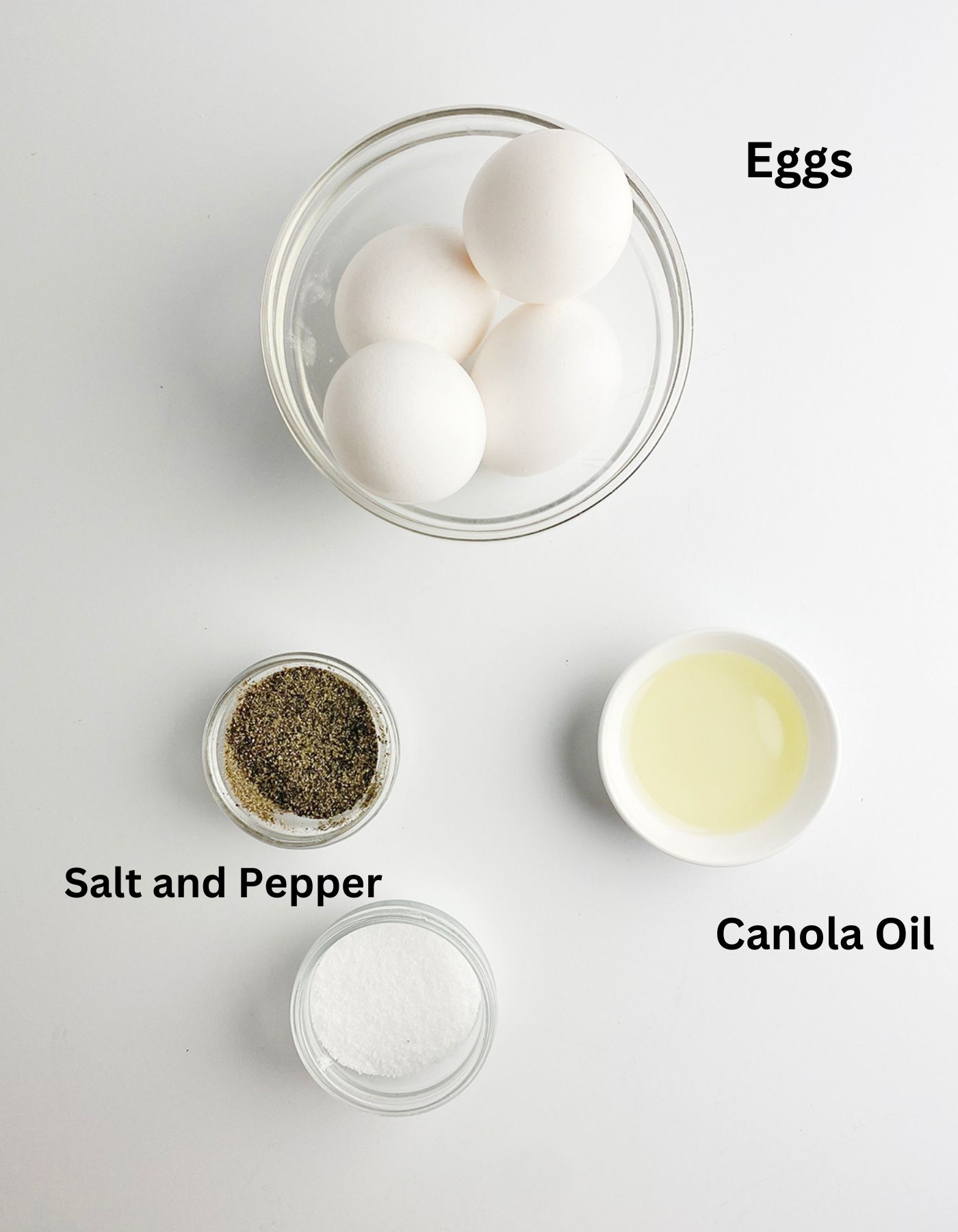 Ingredients for perfect fried eggs.