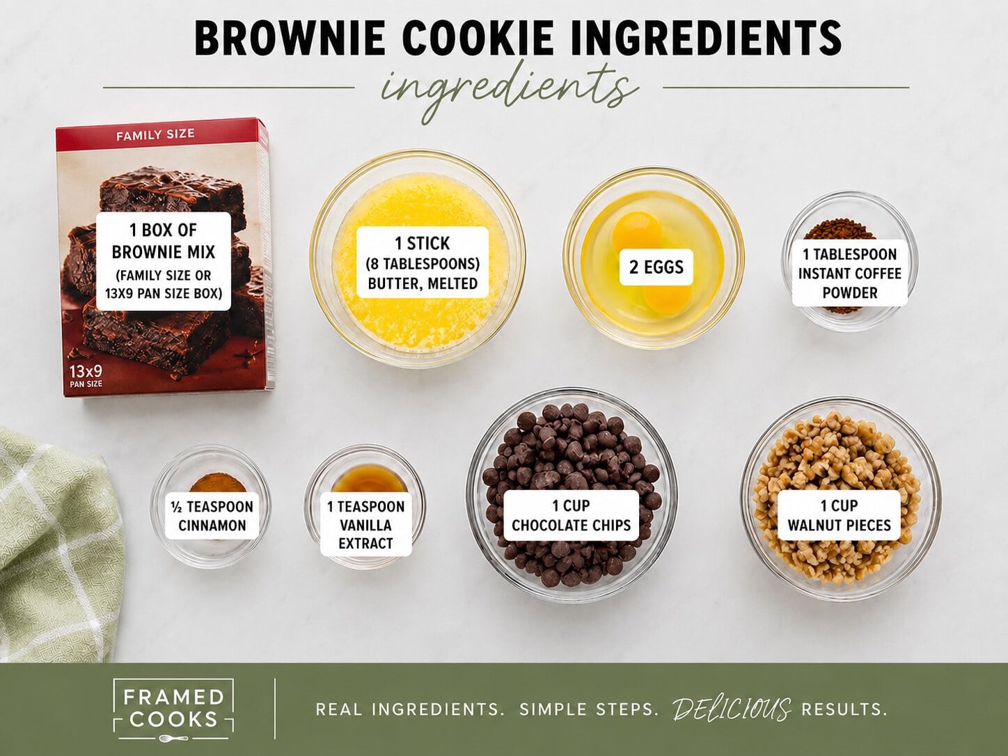 Brownie Cookie Ingredients.