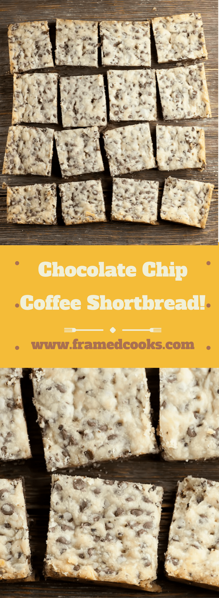 This recipe for chocolate chip coffee shortbread is a must for your holiday baking list! And don't forget to make a second batch for yourself!
