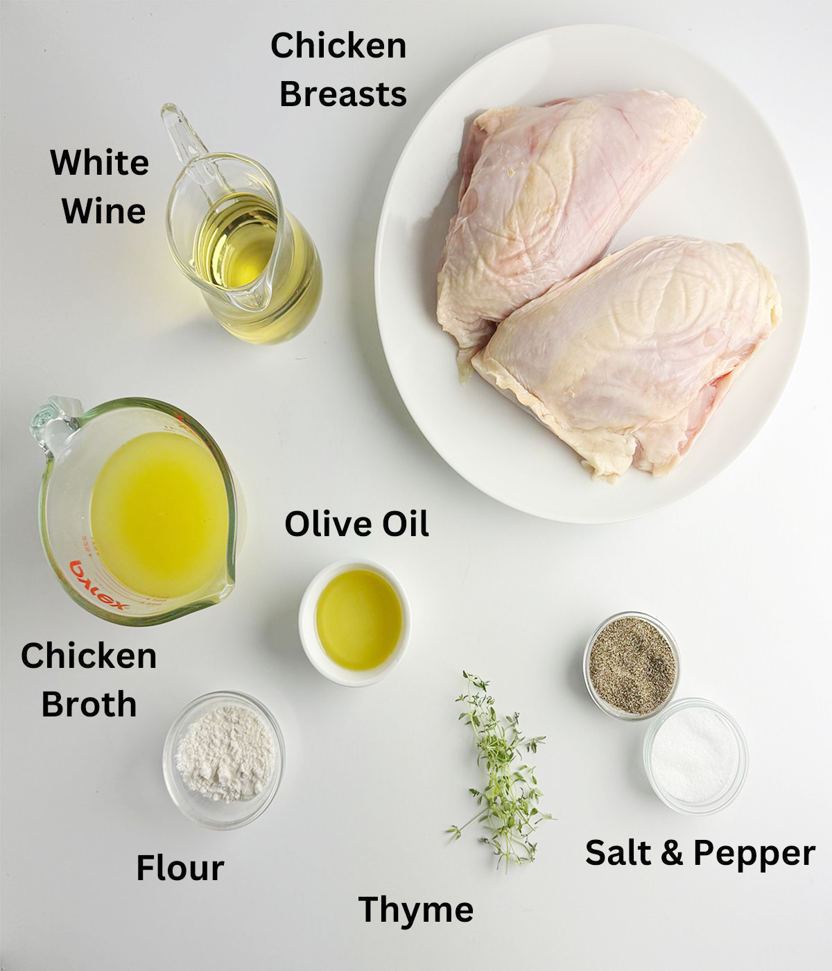 White Wine Chicken ingredients.