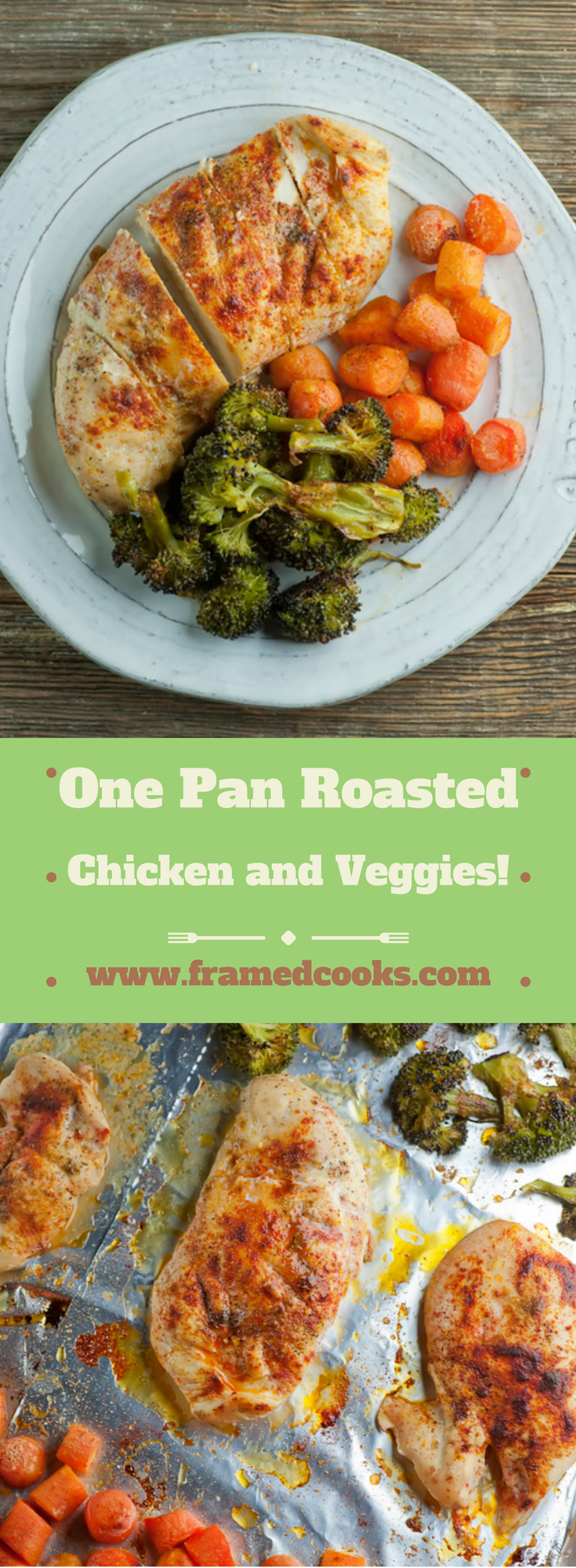 Have this one pan roasted chicken and vegetables for dinner and easy kitchen clean-up for dessert!