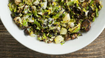 Chopped Brussels Sprouts with Feta Cheese