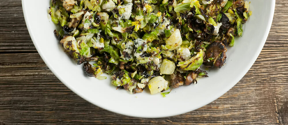 Chopped Brussels Sprouts with Feta Cheese
