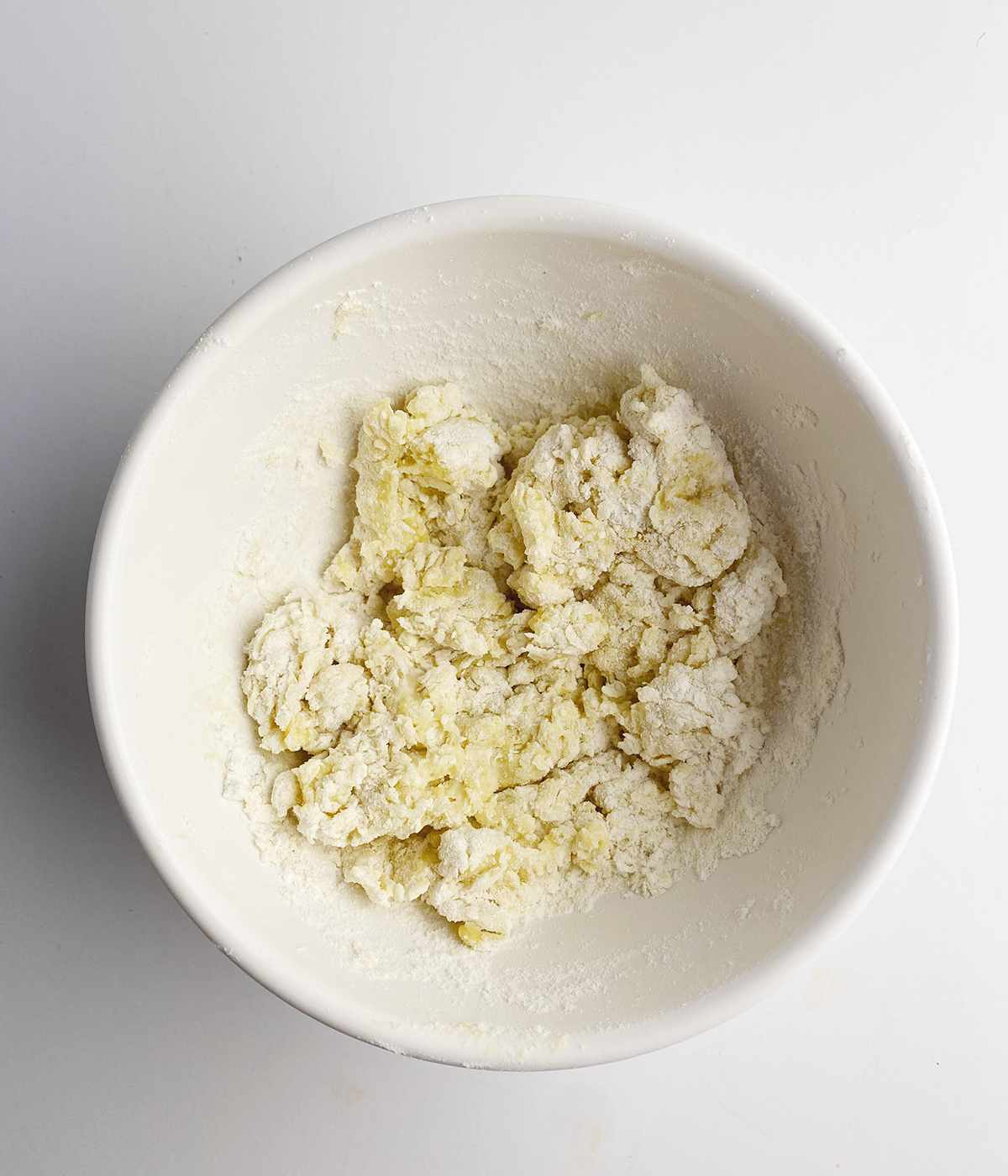 Dumpling batter in a bowl.