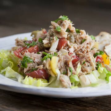 Mustard Tuna Salad on a plate.