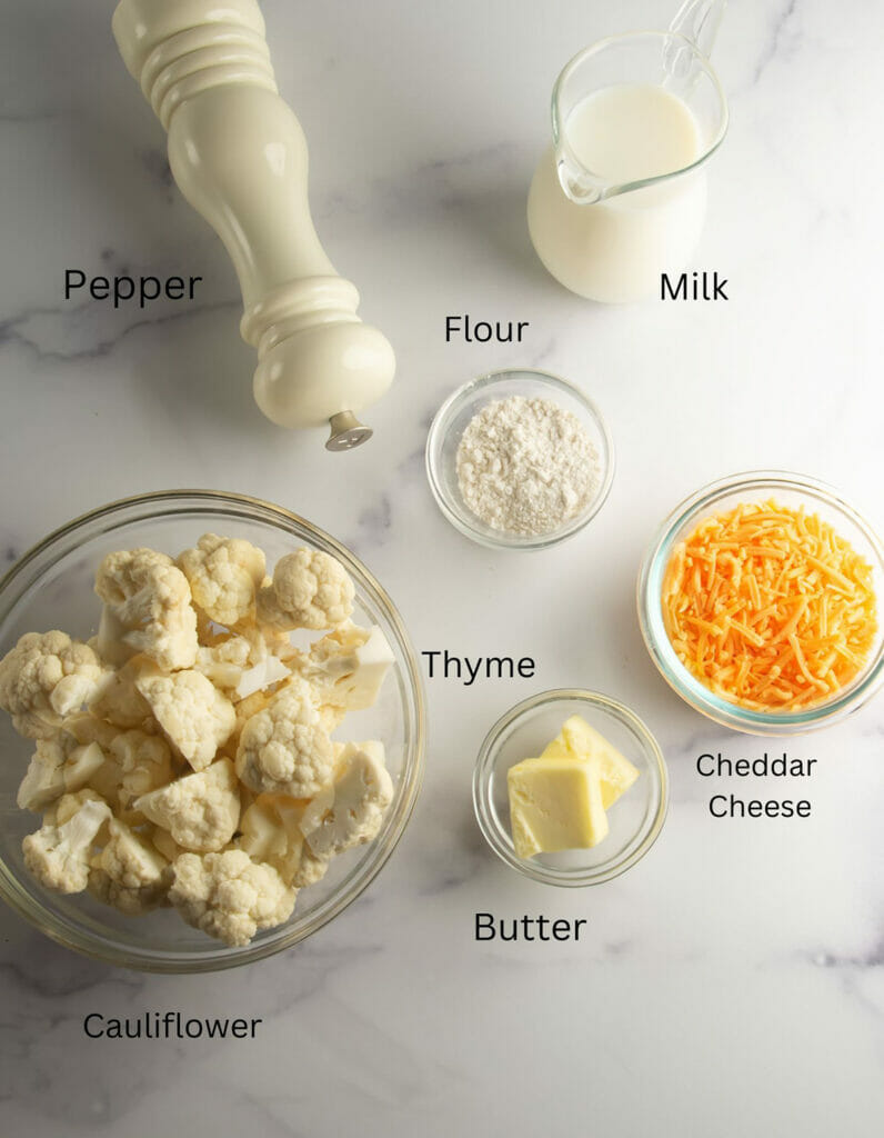 Cheesy Cauliflower Casserole Ingredients