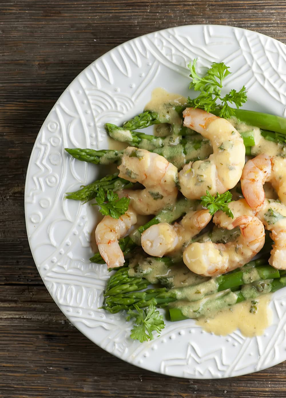 Mustard shrimp scampi.