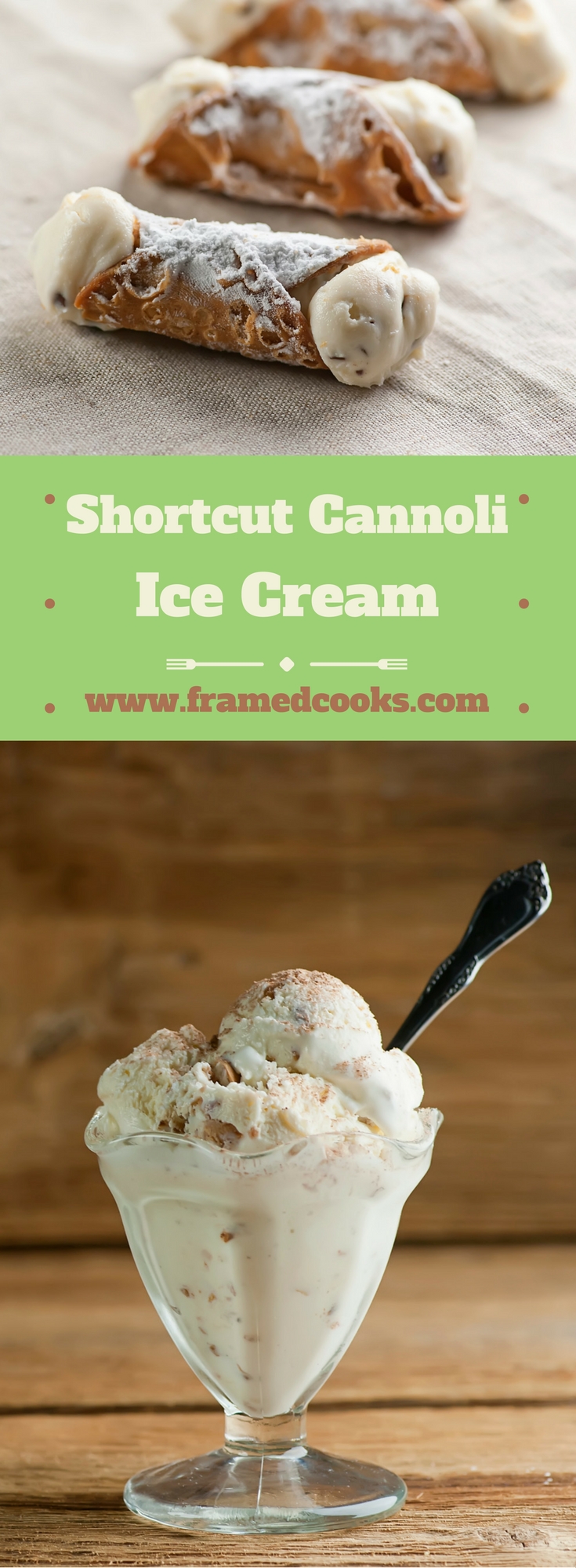 Mix together your favorite Italian pastry with some vanilla ice cream in this incredibly easy recipe for shortcut cannoli ice cream!