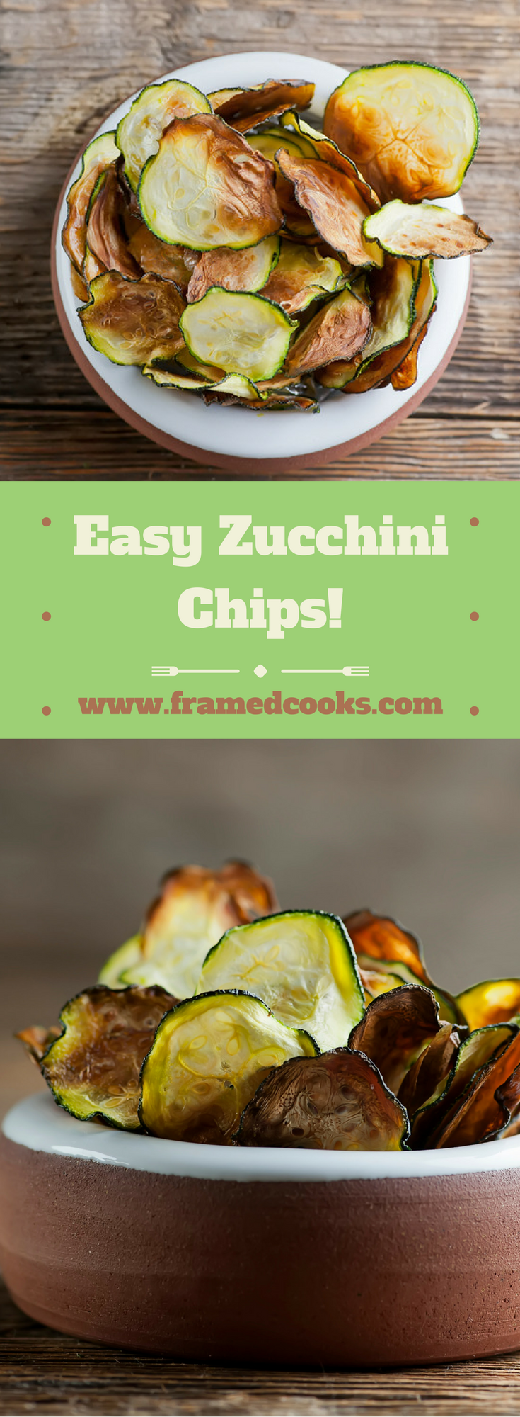 This recipe for easy zucchini chips makes a great snack or appetizer while at the same time helping use up that bumper crop of zucchini in your garden!