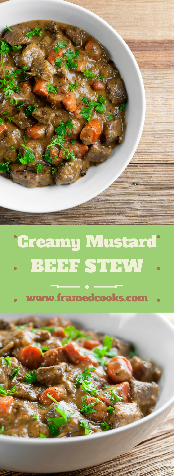 Creamy Mustard Beef Stew - Framed Cooks