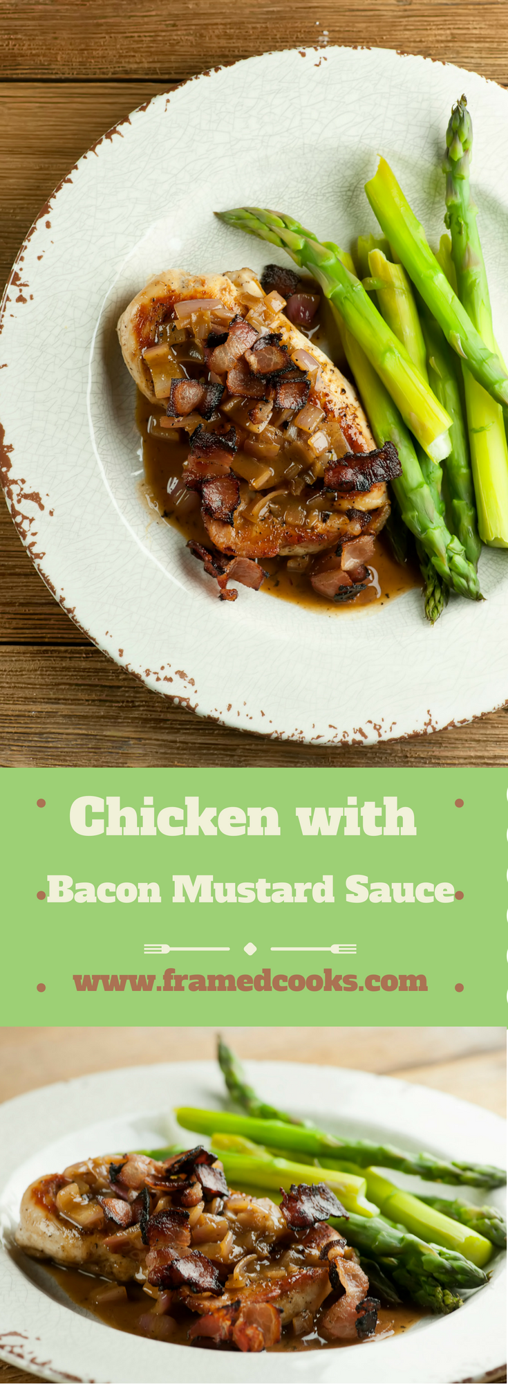 This recipe for chicken with bacon mustard sauce is the perfect chilly weather comfort food supper!