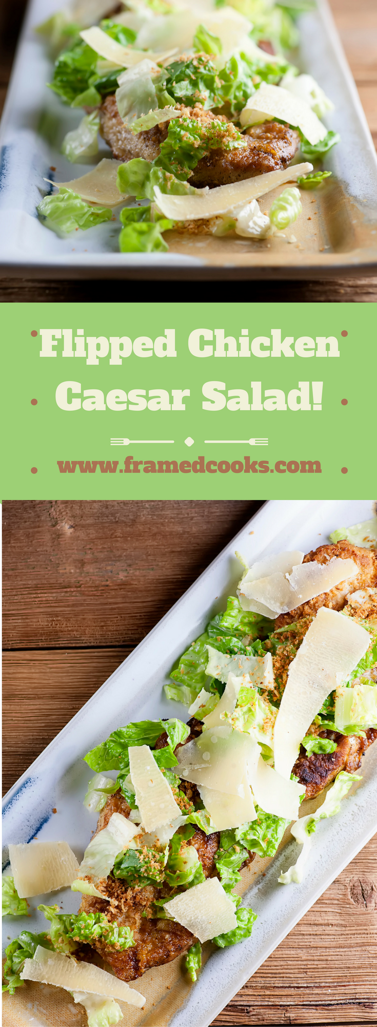 Turn things deliciously upside down with this easy recipe for flipped chicken Caesar salad!