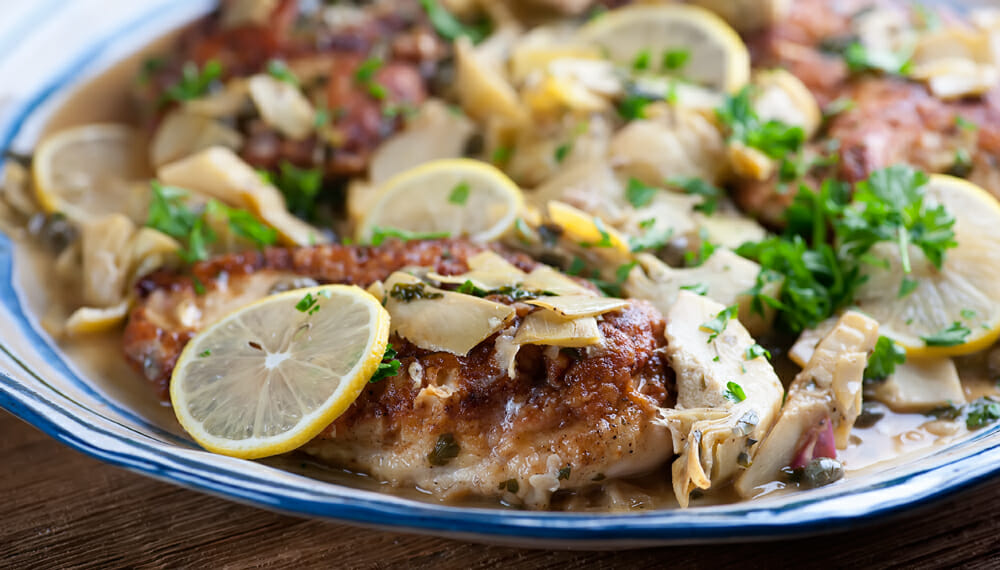Chicken Piccata with Artichokes