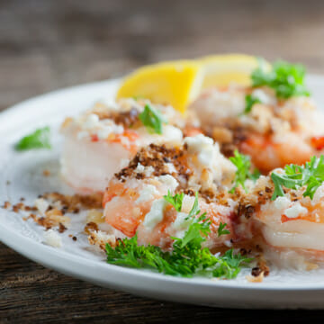 roasted shrimp with bread crumbs