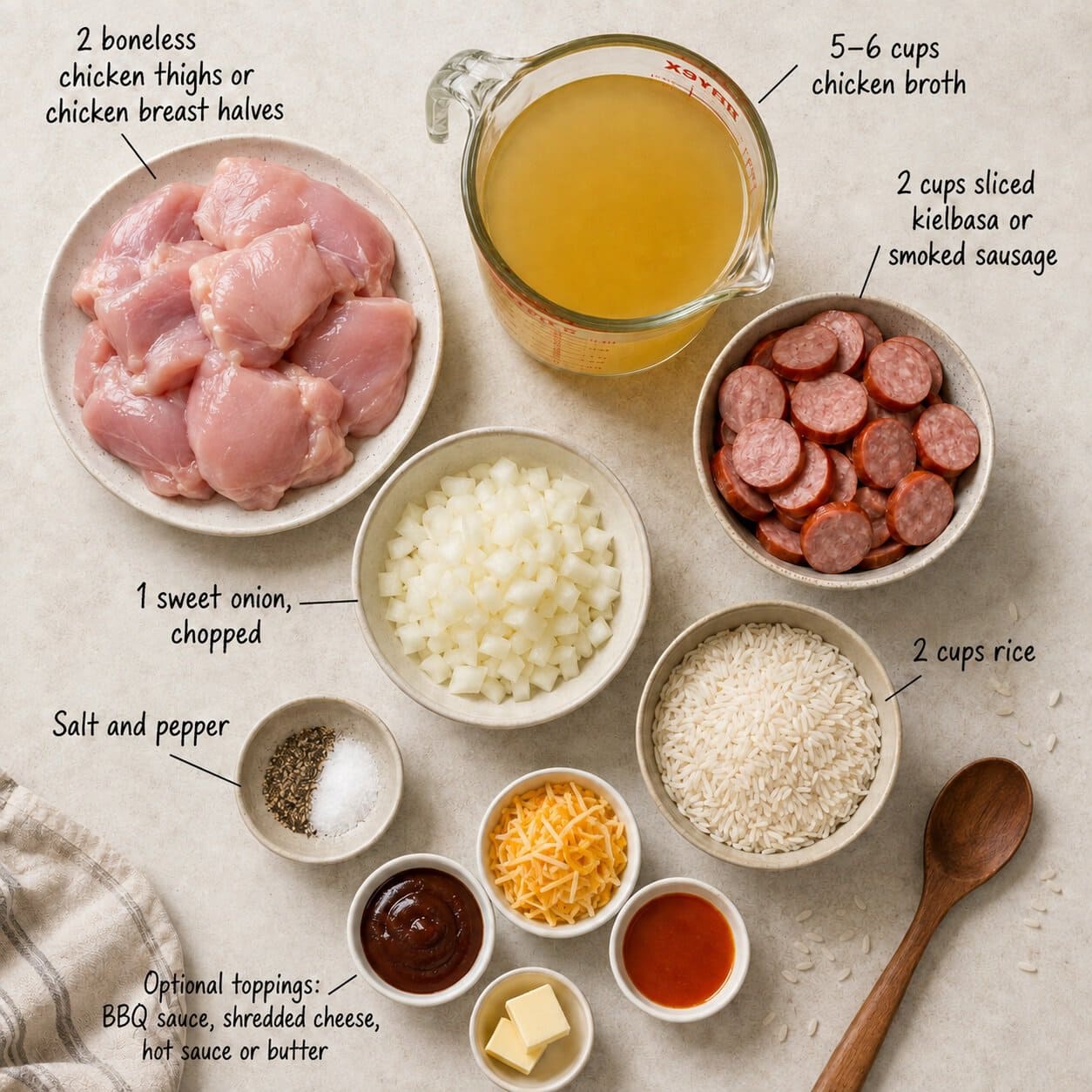 Chicken Bog Ingredients.