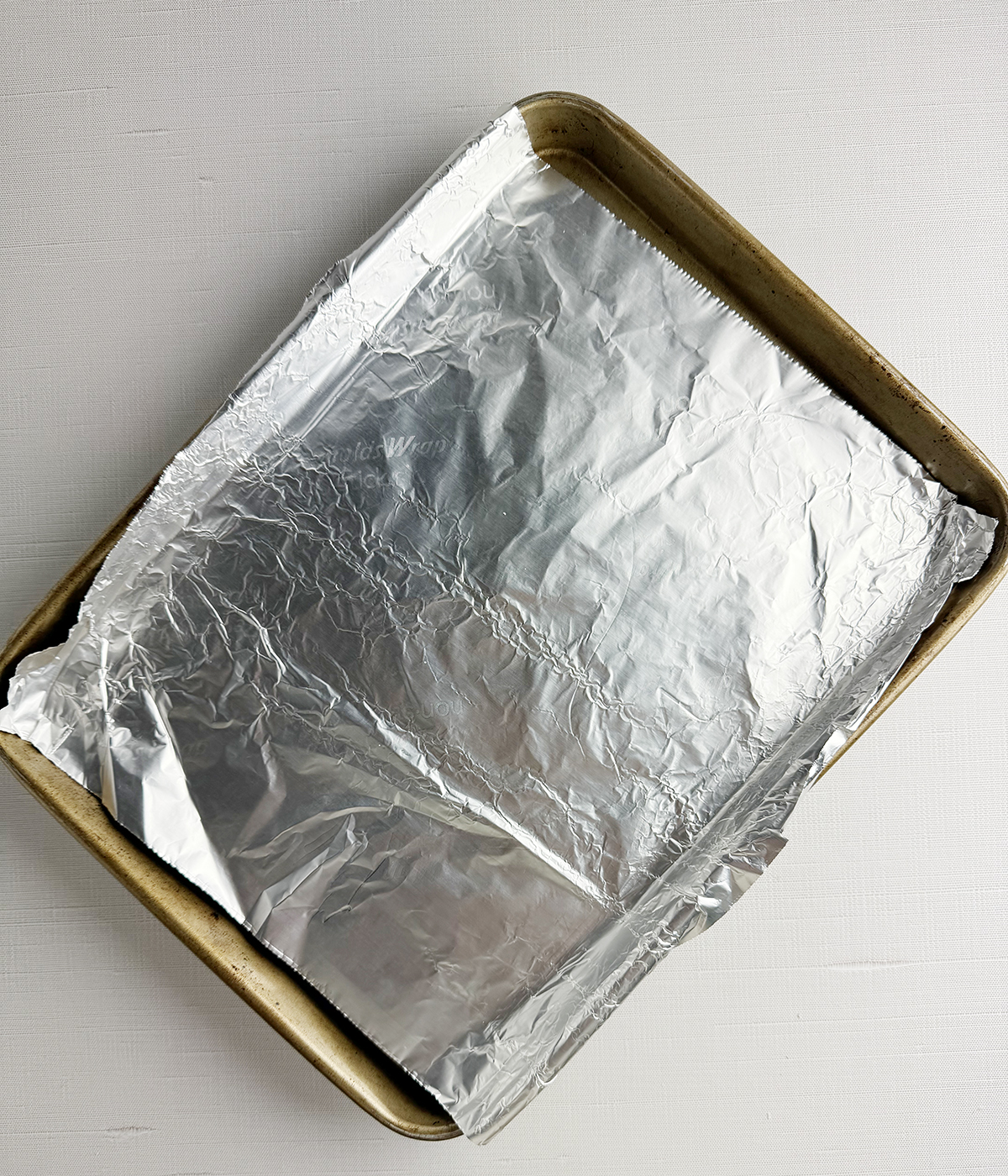 Foil lined baking dish.